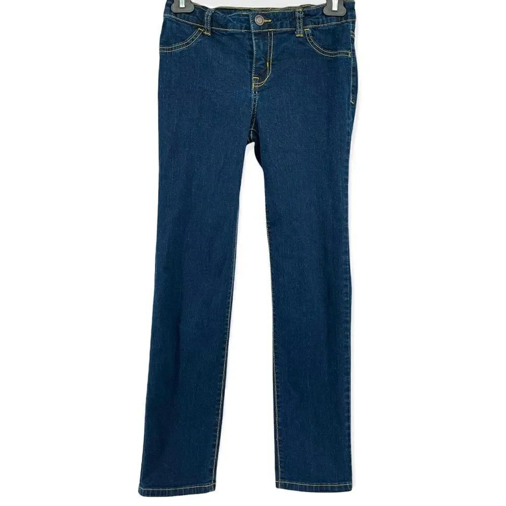 Cat & Jack Girl’s Straight Leg Super Stretch Dark Wash Denim Jeans Size 12